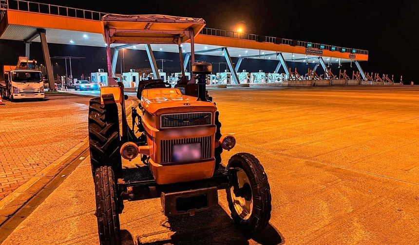 BURSA'DA OTOYOLDA TRAKTÖRLE SEYİR HALİNDEKİ SÜRÜCÜYE CEZA
